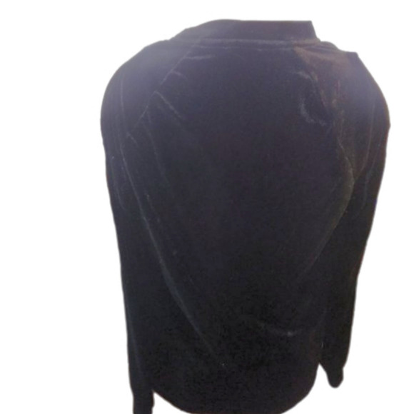 Material Girl Active Black Velour Cold Shoulder Shirt Size Medium - Picture 4 of 6